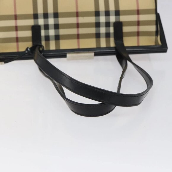 BURBERRY Nova Check Shoulder Bag PVC Beige Auth BA1737 - Picture 8 of 16